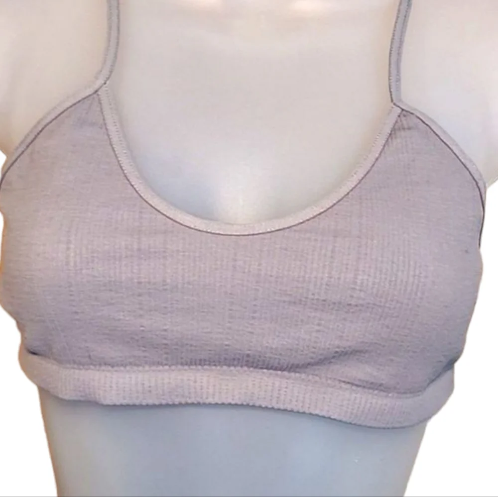 Free People Crop Cami Yoga Bralette Cut Out Athletic Tank Top Spaghetti Straps